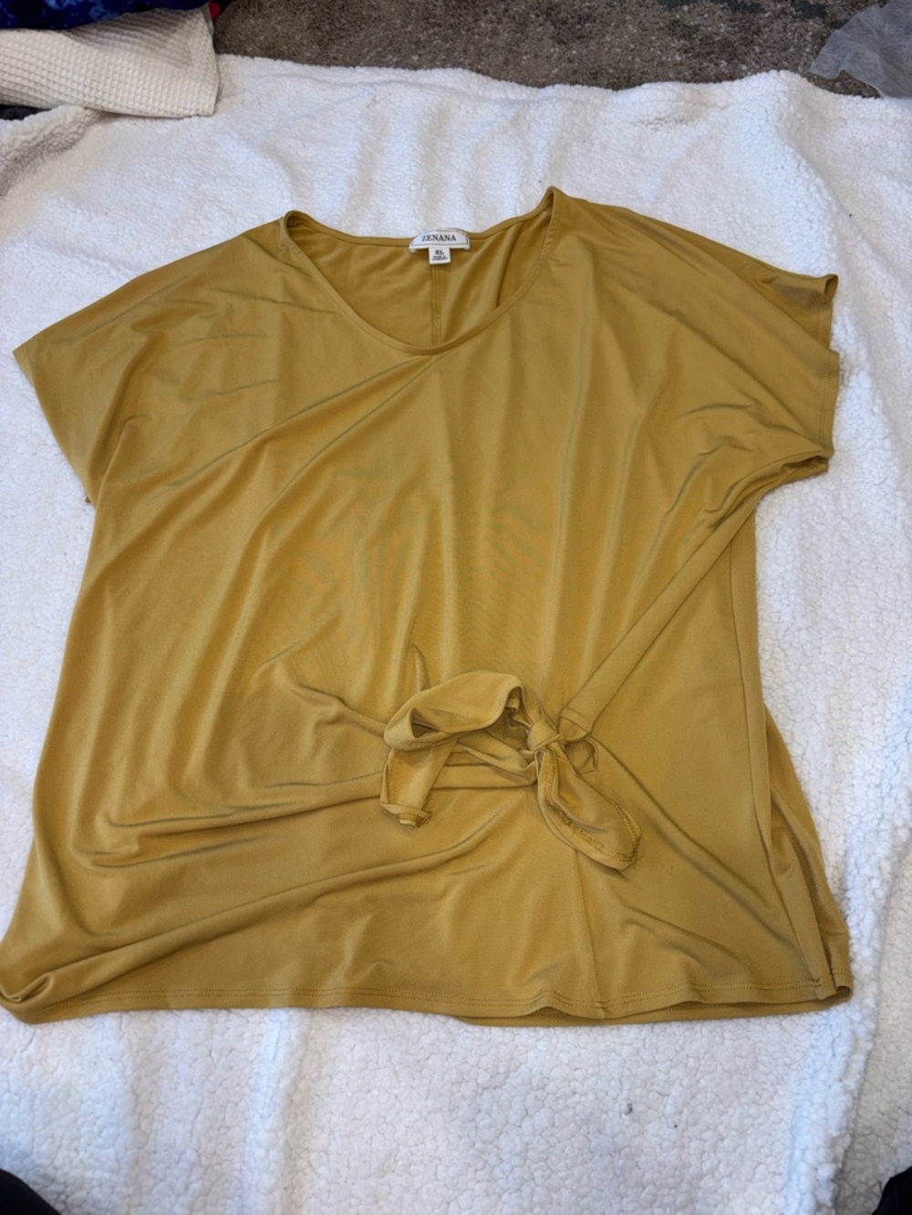 Zanana Mustard Tie Women's Top XL